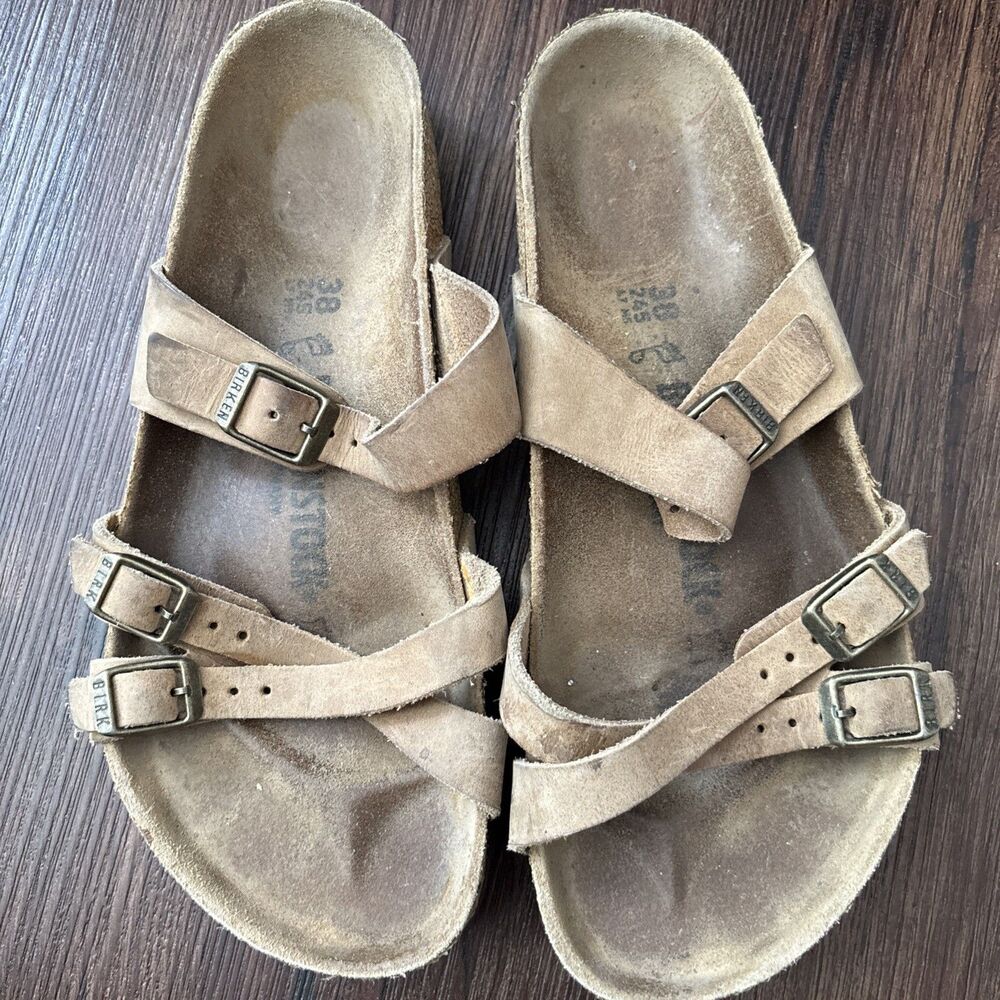 BirkenstockFranca Tobacco Brown Tan Taupe Vegan Nature Boho Sandal Hipster sz38